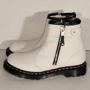 Dr. Martens 2976 Twin Zip White Leather Chelsea Boots Women's Size 6